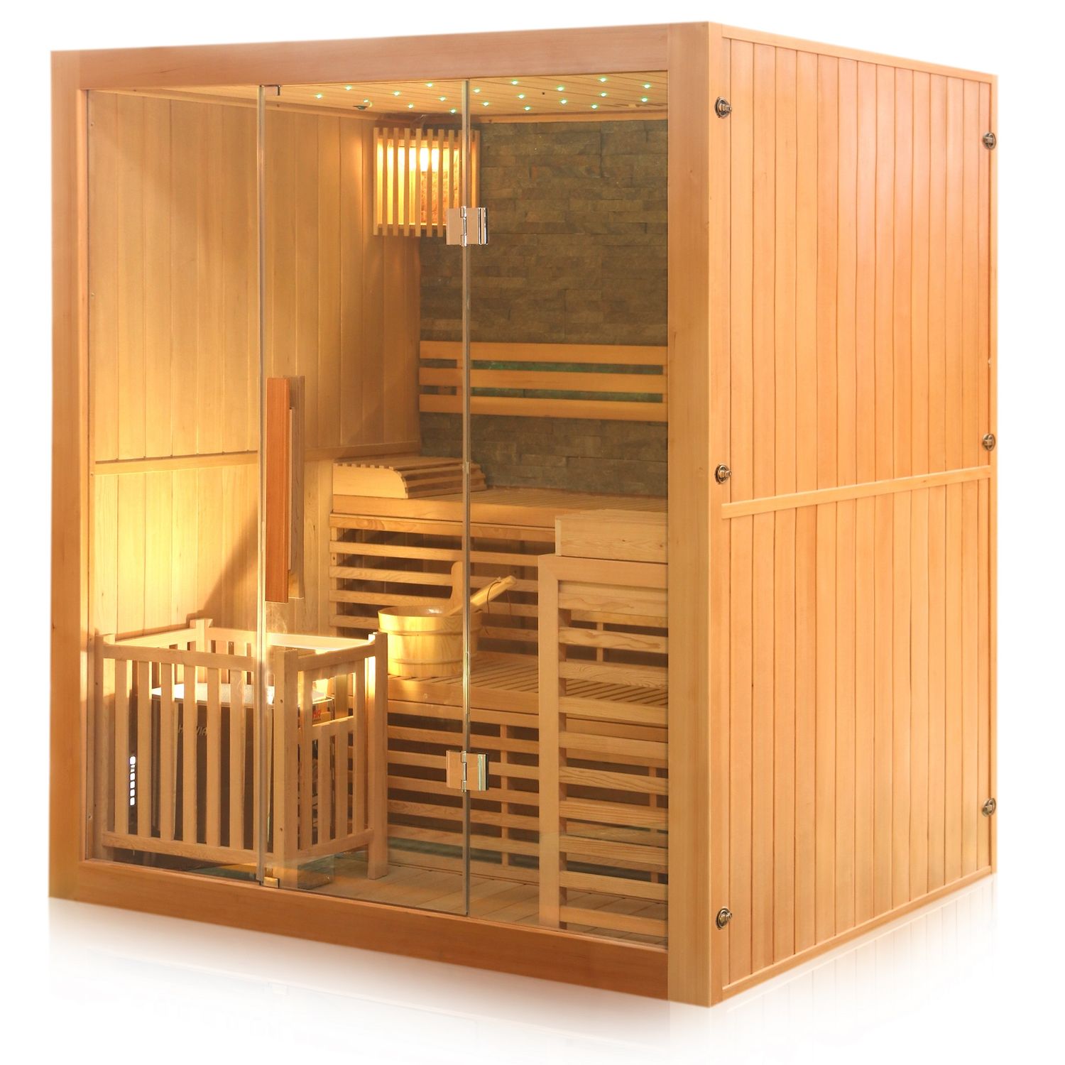 Velsauna Vänern 180 Plus — Finsk sauna · Harvia-ovn inkluderet. Billede 1 af 8.